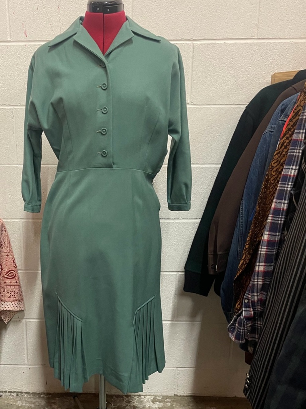 Green Vintage Shirtwaist Dress